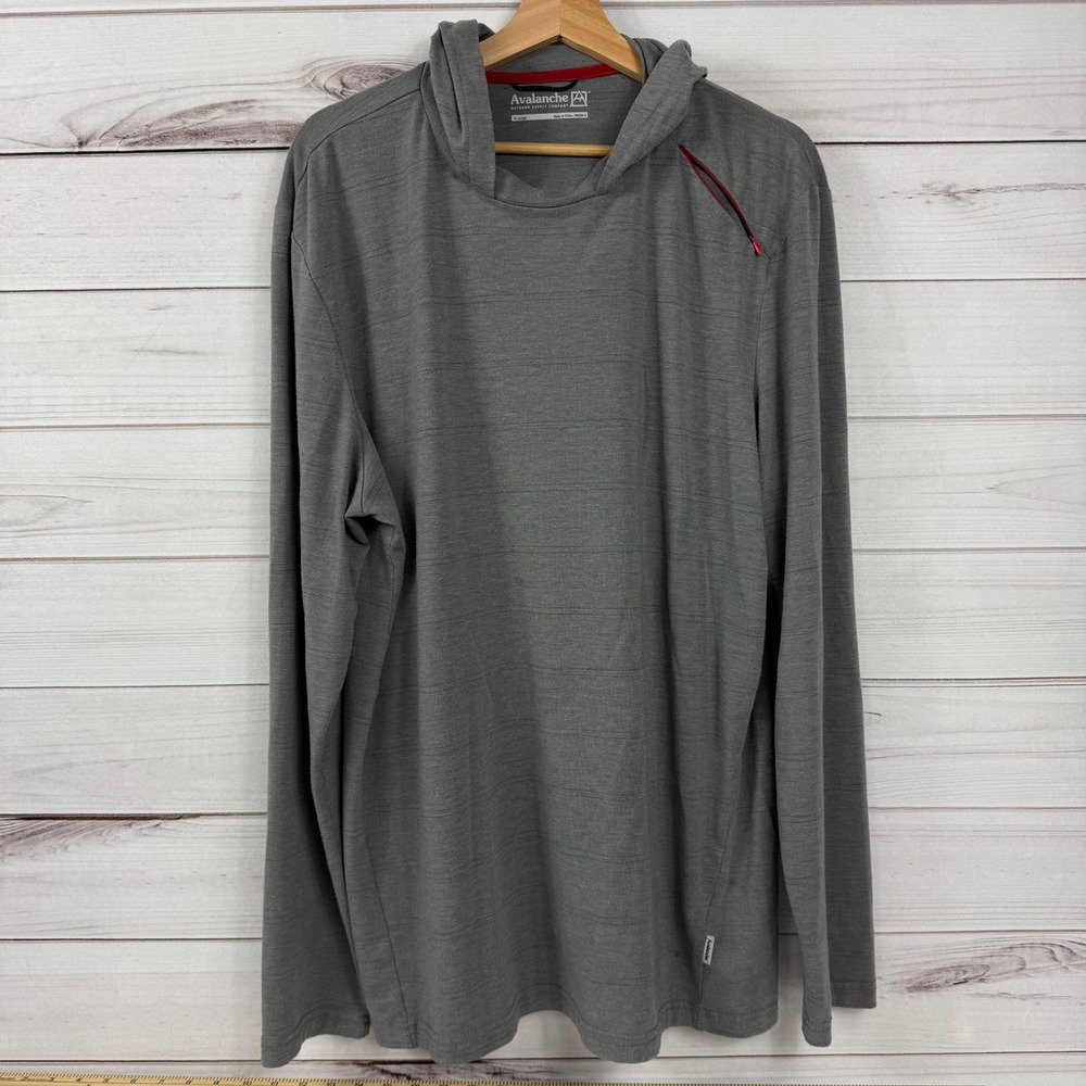 Avalanche Outdoor Supply Company Men's Gray Long Sleeve‎ Hooded XL